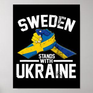 Poster La Suède soutient l'Ukraine Drapeau suédois ukrain