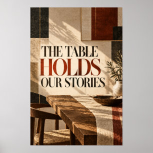 Poster La Table Conserve Nos Histoires Chaud Neutre Famil