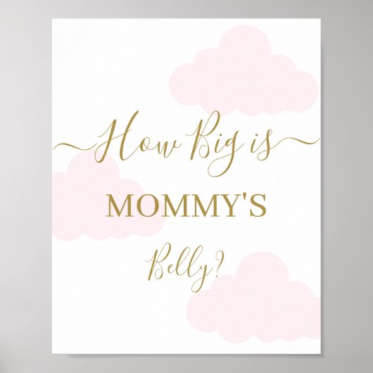 Poster La taille de maman's Belly Clouds signe (Devant)