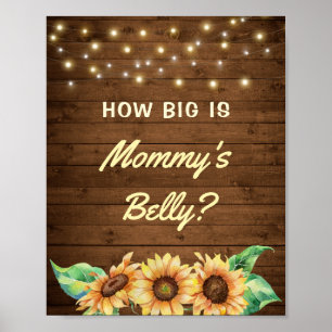 Poster La taille du Baby shower de tournesol ventre de ma