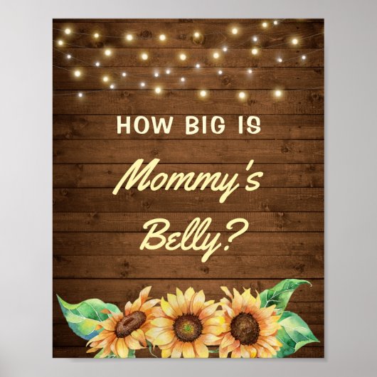Poster La taille du Baby shower de tournesol ventre de ma (Devant)