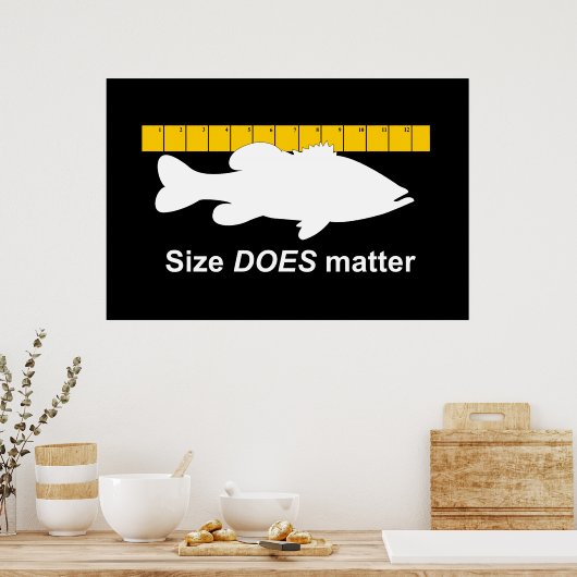 Poster "La taille importe" - Funny pêche basse (Cuisine)