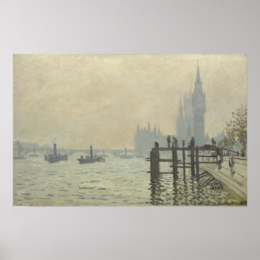 Poster La Tamise au-dessous de Westminster par Claude Mon (Devant)