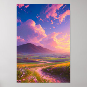 Poster La Tapisserie de la nature au coucher du soleil
