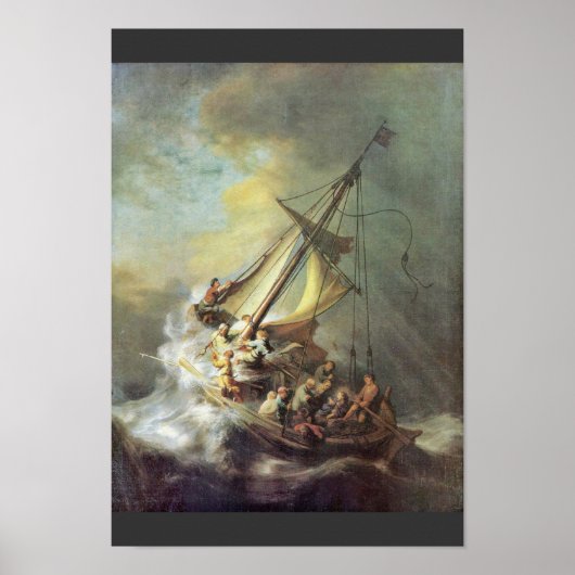Poster La Tempête Sur La Mer De Galilée. Par Rembrandt Va (Devant)