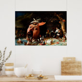 Poster La tentation de Saint Antoine par Joos van Craesbe (Cuisine)