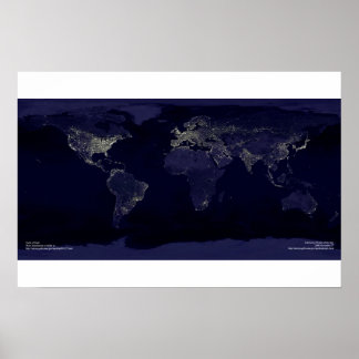 Poster La Terre à la nuit