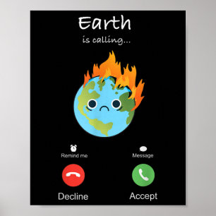 Poster La Terre appelle au changement climatique Protecti