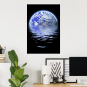 Poster La Terre Au-Dessus De L'Eau Inondée (Bureau à domicile)