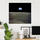 Poster La Terre dans l'espace de la Lune (Bureau à domicile)