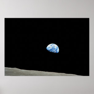 Poster la terre de l'univers lune