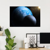 Poster La Terre et la Lune (Bureau à domicile)