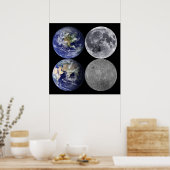 Poster La Terre et la Lune de l'espace (Cuisine)