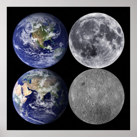 Poster La Terre et la Lune de l'espace (Devant)