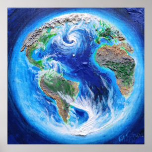 Poster La Terre, la planète bleue