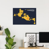 Poster La Terre plate selon les Républicains américains (Bureau à domicile)