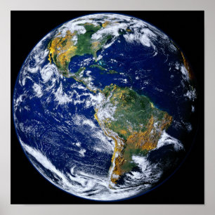 Poster La Terre Pleine Montre Les Amériques