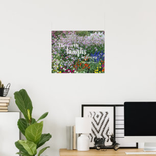 Poster La Terre rit dans les fleurs Citation Florale