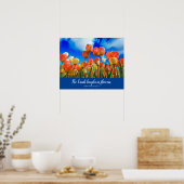 Poster La Terre rit de fleurs Citation avec tulipes (Cuisine)