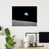 Poster La Terre S'Élève Au-Dessus De L'Horizon Lunaire. (Bureau à domicile)