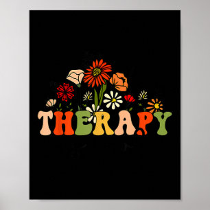 Poster La Thérapie Super Rétro Est La Santé Mentale Cool