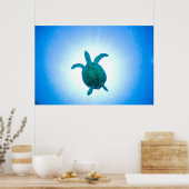 Poster La tortue de mer nageant sous l'eau (Cuisine)