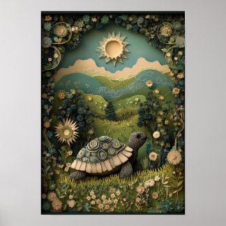 Poster La Tortue | L'art forestier estival ensoleillé