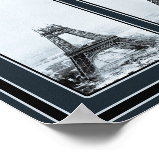Poster La tour de Gustav Eiffel en construction (Coin)