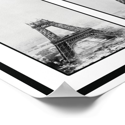 Poster La tour de Gustav Eiffel en construction (Coin)