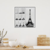 Poster La tour de Gustav Eiffel en construction (Cuisine)