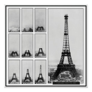 Poster La tour de Gustav Eiffel en construction à Paris