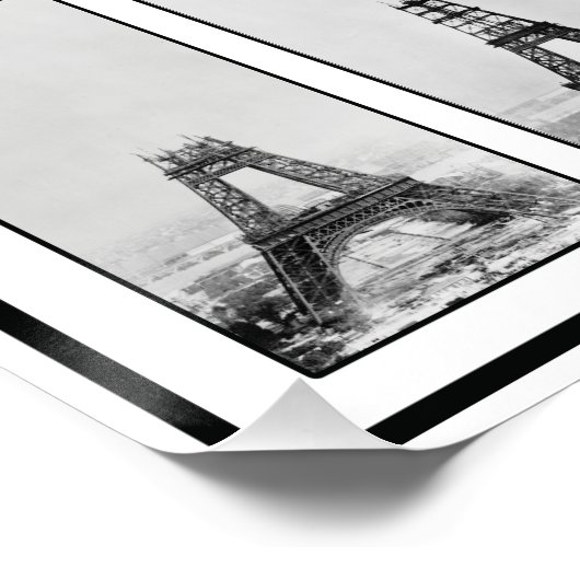 Poster La tour de Gustav Eiffel en construction à Paris (Coin)