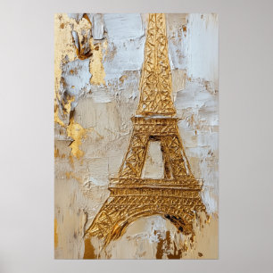 Poster La tour Eiffel en or