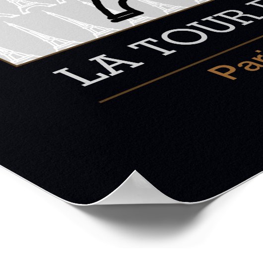 Poster La Tour Eiffel / noir et blanc (Coin)