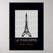 Poster La Tour Eiffel / noir et blanc (Devant)