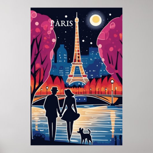 Poster La Tour Eiffel, point de repère de Paris (Devant)