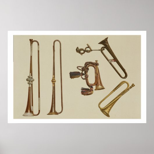 Poster La trompette de cavalerie, un bugle, une trompette (Devant)
