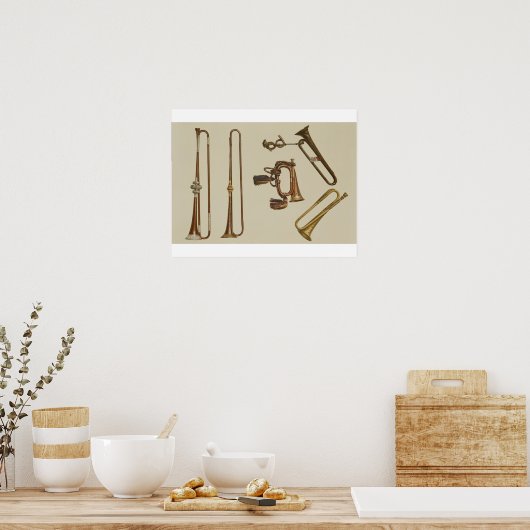 Poster La trompette de cavalerie, un bugle, une trompette (Cuisine)