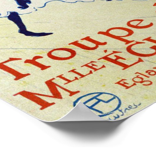 Poster La Troupe de Mlle Eglantine par Toulouse Lautrec (Coin)