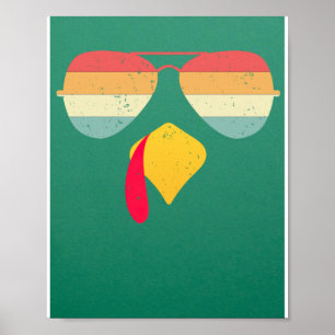 Poster La Turquie cool Face Avec Lunettes De Soleil Drôle