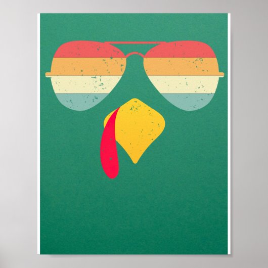 Poster La Turquie cool Face Avec Lunettes De Soleil Drôle (Devant)