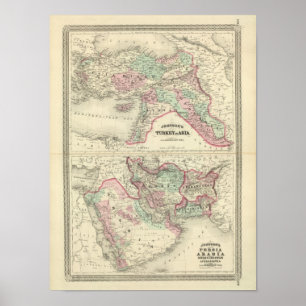Poster La Turquie en Asie, Perse, Arabie, Beloochistan