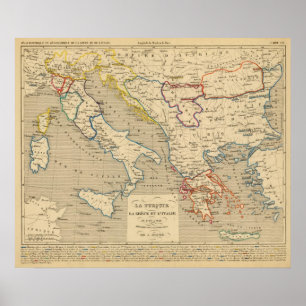 Poster La Turquie, la Grèce et l'Italie de 1700 a 1840