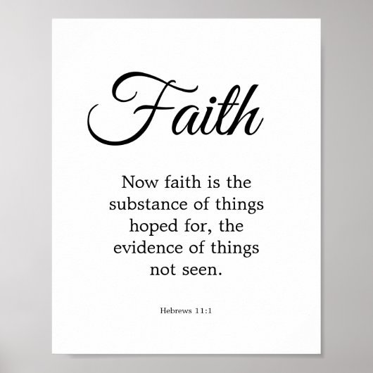 Poster La typographie Black & White Faith est la substanc (Devant)