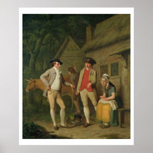 Poster La vache et les marchandises du Costard de veuve,