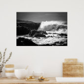Poster La vague noir et blanc (Cuisine)