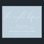 Poster La veille du repas de répétition de mariage Bienve<br><div class="desc">Ce panneau est le moyen idéal pour accueillir vos invités à votre dîner de répétition.</div>