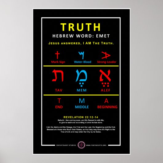 Poster La vérité en hébreu (Devant)