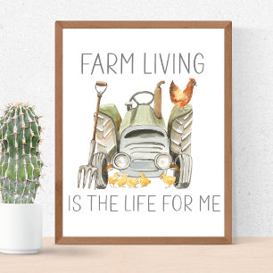 Poster La Vie Agricole Est La Vie Pour Moi Les Poulets D'