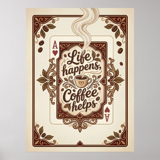 Poster la vie arrive le café aide (Devant)